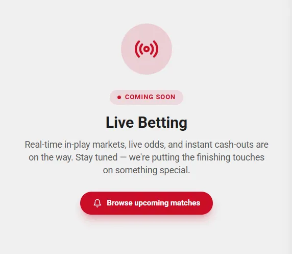 Shamo Bet live betting page marked Coming Soon